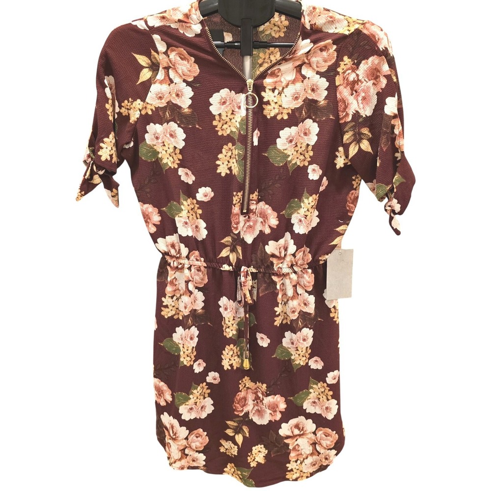 NWT  Very Pretty J for Justify Red‎ Floral Dress MEDIUM
